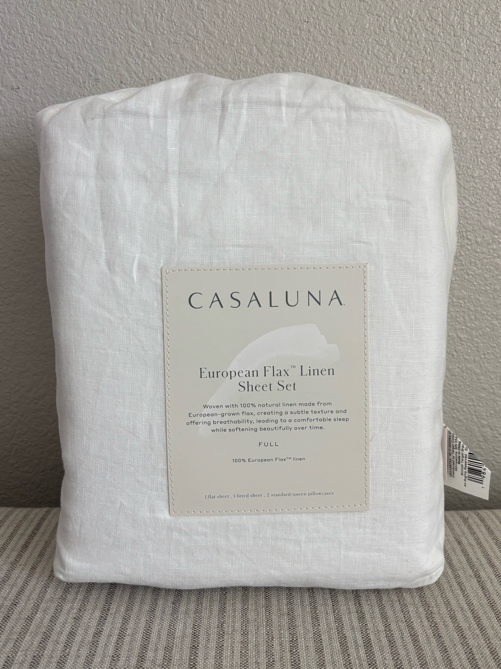 NWT Full 100% Linen Sheet Set White - Casaluna